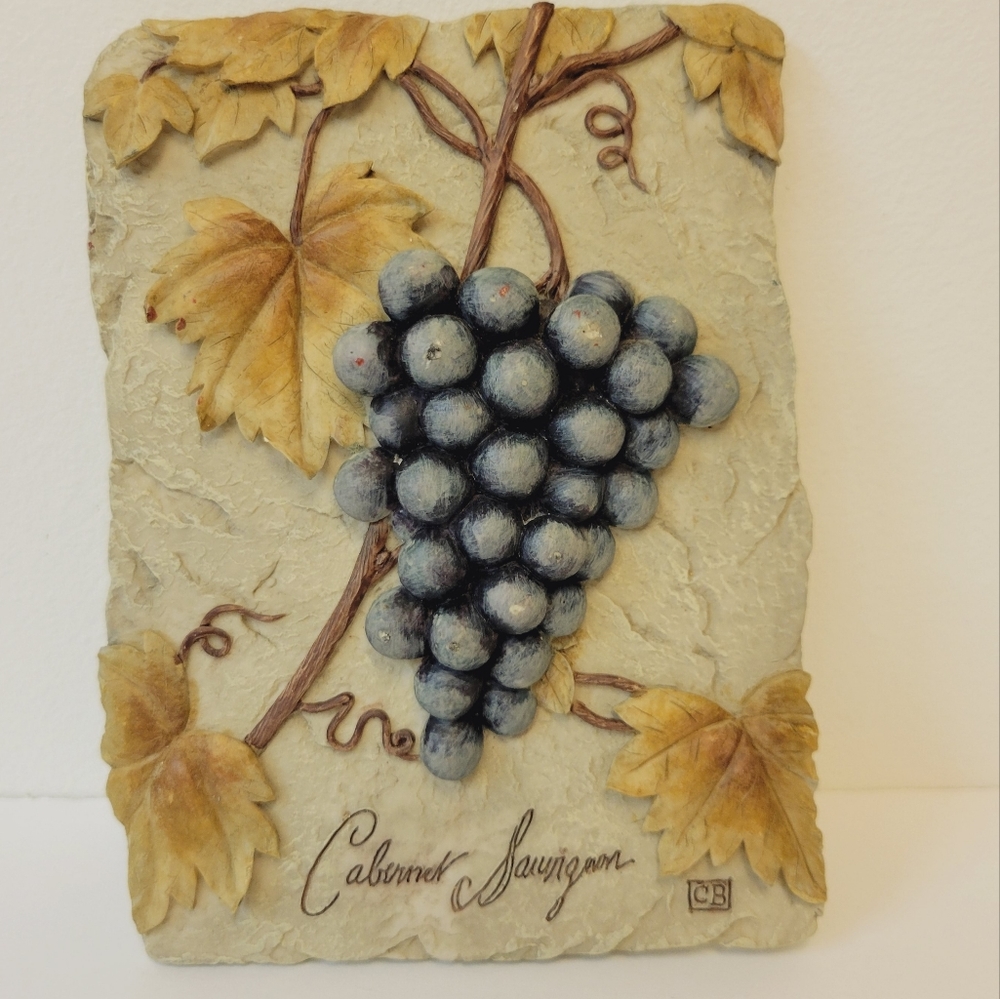 3D Grape Plague Signed by CB Hanging